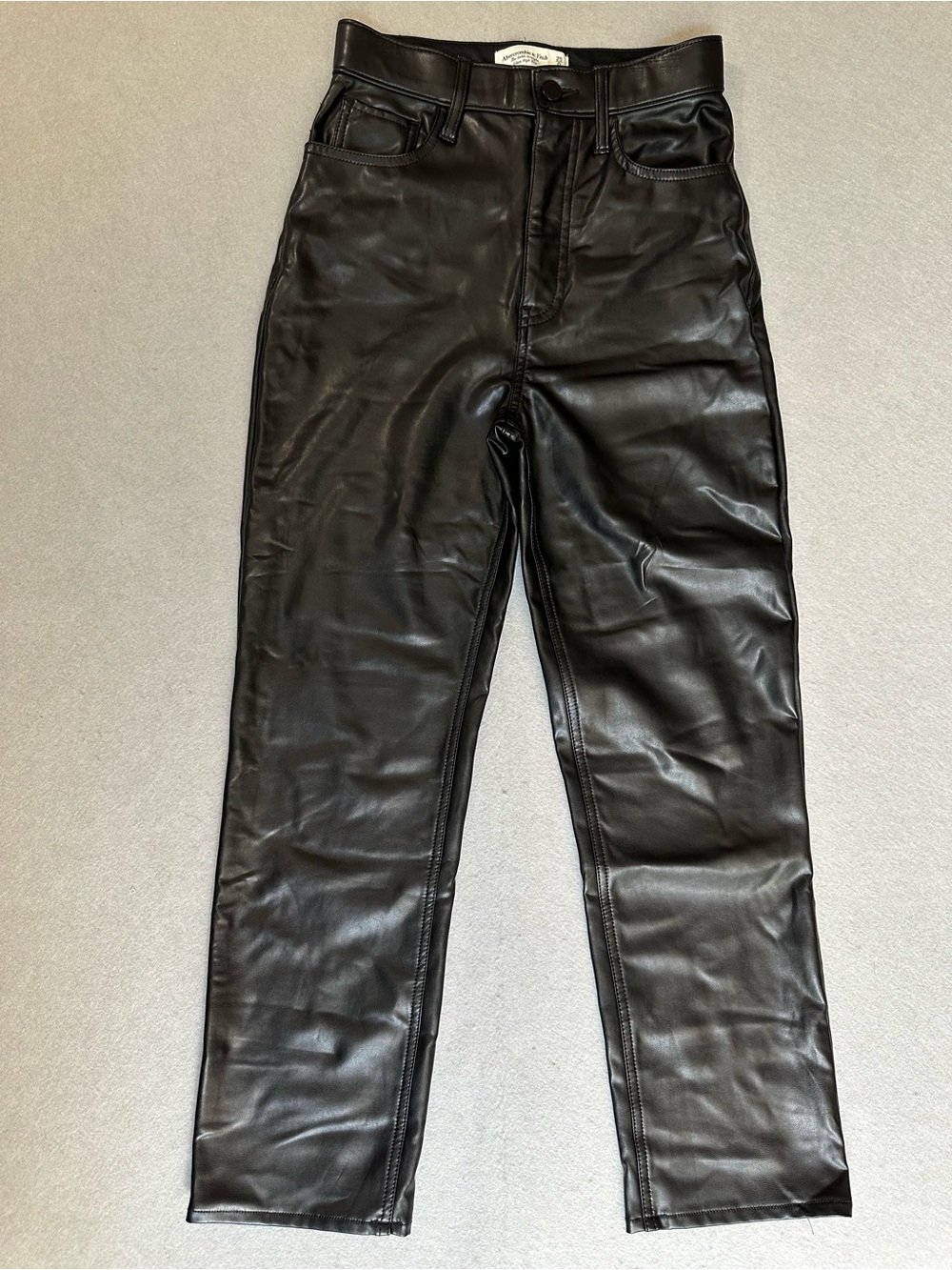 Abercrombie & Fitch Black Faux Leather Skinny Jeans